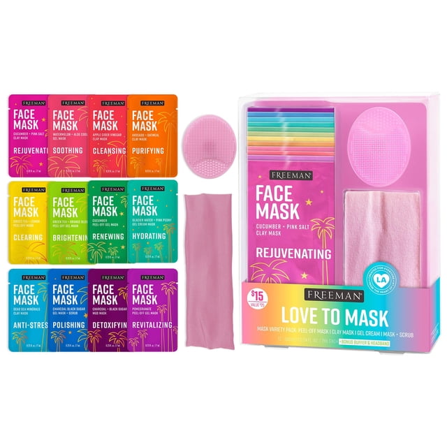 Set de mascarillas faciales Freeman Love To Mask, 14 unidades, más un bonus