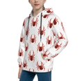 thumbnail image 2 of Haiem Spiders Insects Pattern Boys Hoodie, Youth Pullover Hooded Sweatshirt, Kangaroo Pocket Hoodie for Kids Girls -Large, 2 of 6