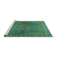 thumbnail image 2 of Ahgly Company Machine Washable Indoor Square Persian Turquoise Blue Traditional Area Rugs, 4' Square, 2 of 4