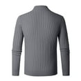 thumbnail image 6 of Feancey Men's Quarter Zip Sweaters Slim Fit Casual Knit Polos Shirts Fall Lightweight Long Sleeve Mock Neck Pullover Sweater Fashion Business Jumper Tops Dark Gray M, 6 of 6