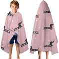 thumbnail image 3 of Cute Cartoon Dachshund Hooded Bath Towel，60"x35" for Ages 3 To 12 Kids, Quick Dry Lightweight Soft Microfiber Hood Beach Towel Cover Up for Kids, 3 of 7