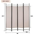 thumbnail image 3 of PayLessHere 4 Panel Room Divider 6 ft Steel for Home Office Bedroom, Tan, 3 of 7