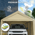 thumbnail image 4 of Gaildon W10xL20Ft Heavy Duty Steel Carport Portable Garage with Removable Sidewalls, Waterproof&Anti-Sunburn&Adjustable Height,Beige, 4 of 8