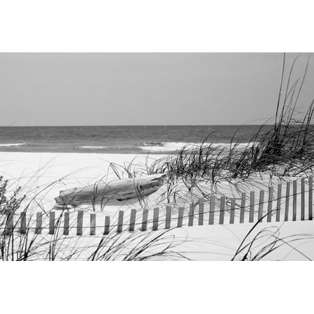 Fence on the beach, Bon Secour National Wildlife Refuge, Gulf of Mexico, Bon Secour, Baldwin Cou... Print Wall Art By Panoramic