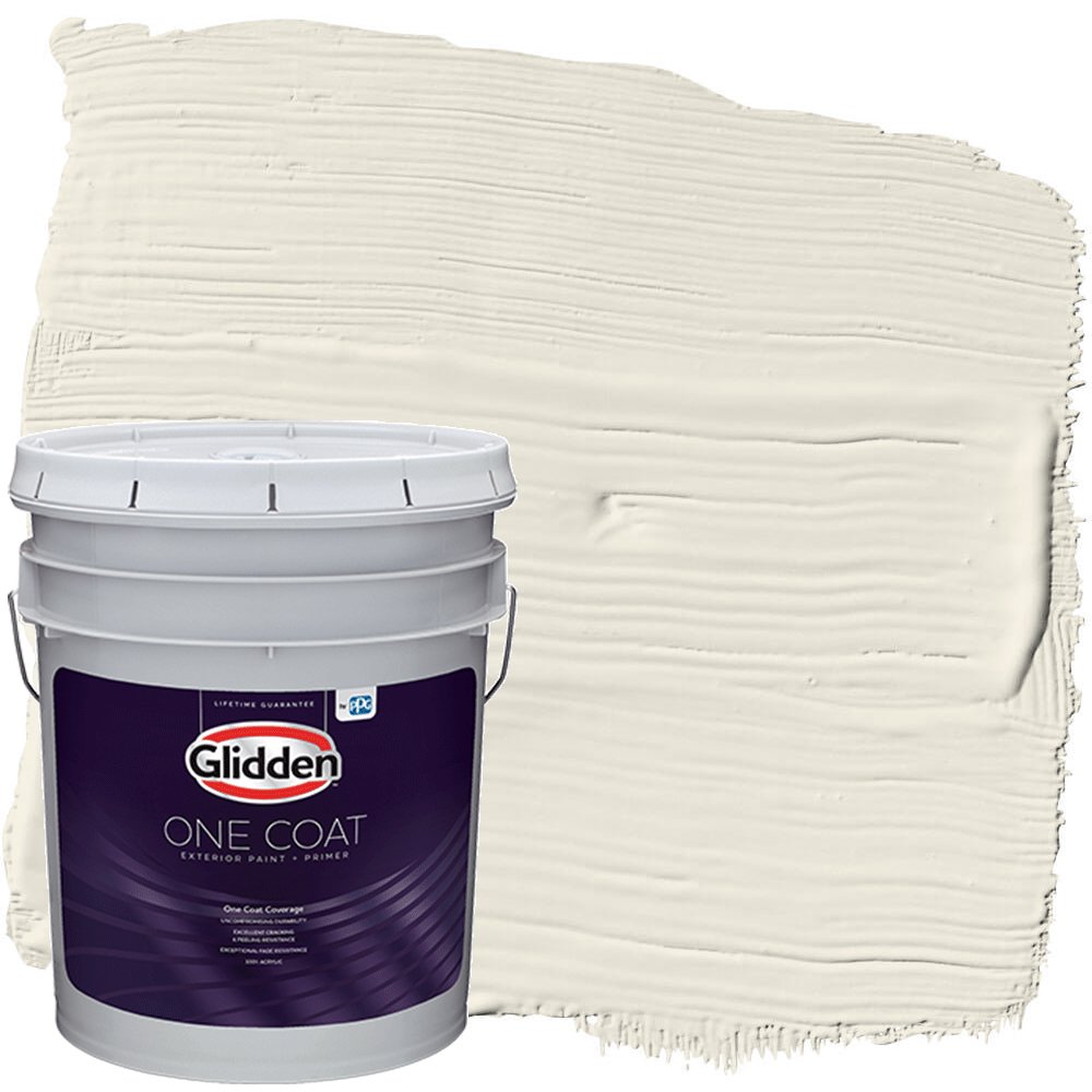 Glidden One Coat Exterior Paint and Primer, Oatmeal / Gray, 5 Gallons