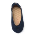 thumbnail image 5 of Victoria K Women's Round Gold Studs Denim Ballerina Flats, 5 of 5