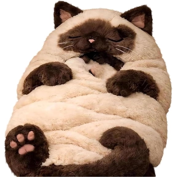 AUQ Extra Large Plush Animal Sleeping Bag for Human Adults,Fluffy Giant Envelope Adorable for Kids,Camping Hiking Travel