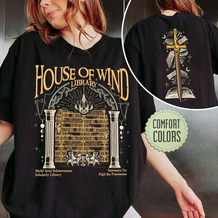 

ACOTAR House Of Wind Library s Shirt Night Court Velaris T Shirt Shirts For Acotar Fans Valkyrie Reading Room SJM Merch 2Sidez-Clownz