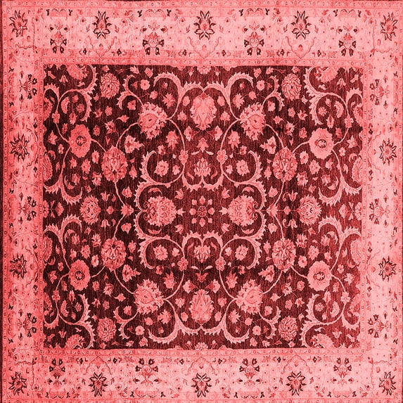 Ahgly Company Indoor Square Oriental Red Industrial Area Rugs, 5' Square