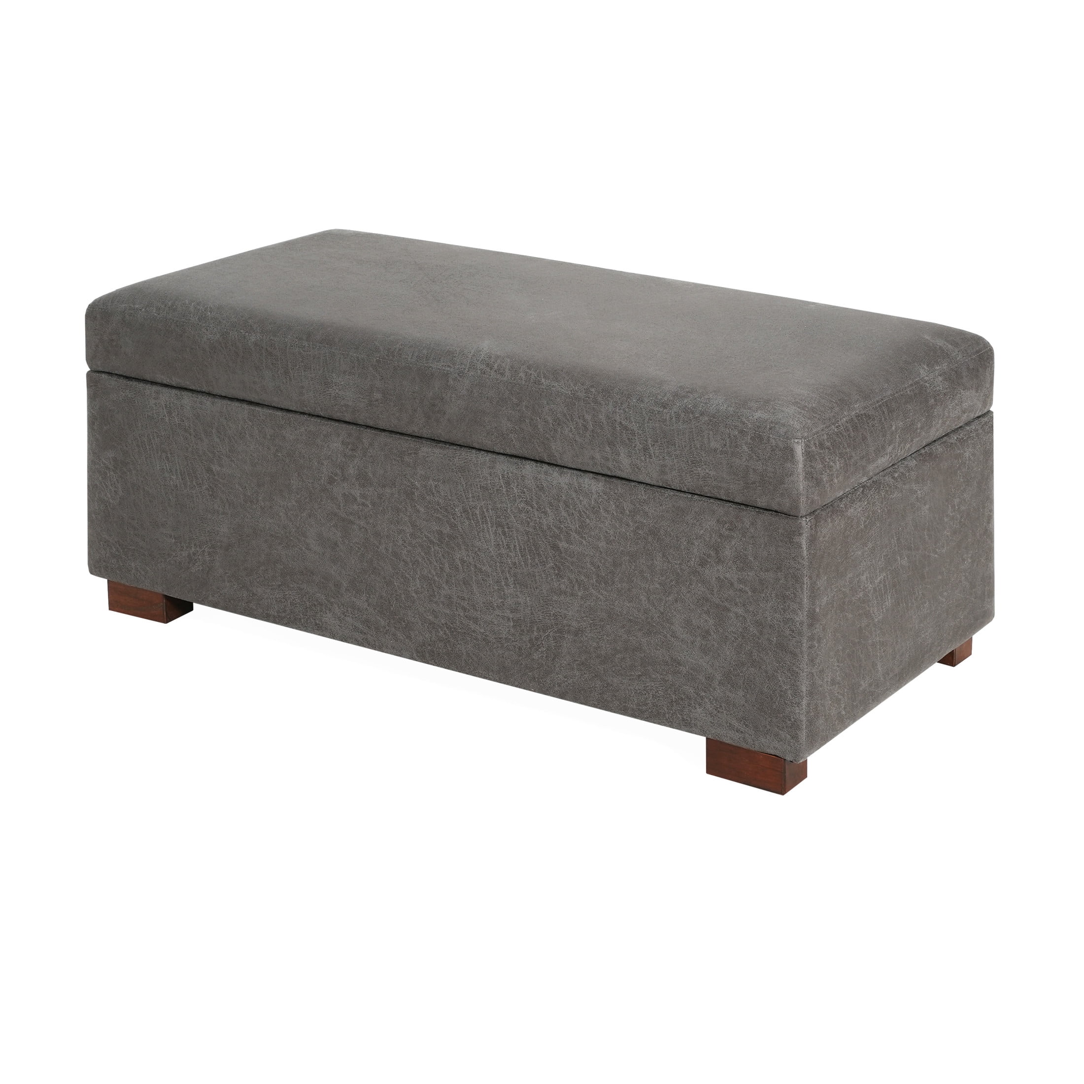 Christopher Knight Home Chenille Upholstered Storage Bench,  Lift-Top Ottoman for Entryway or Bedroom, Slate