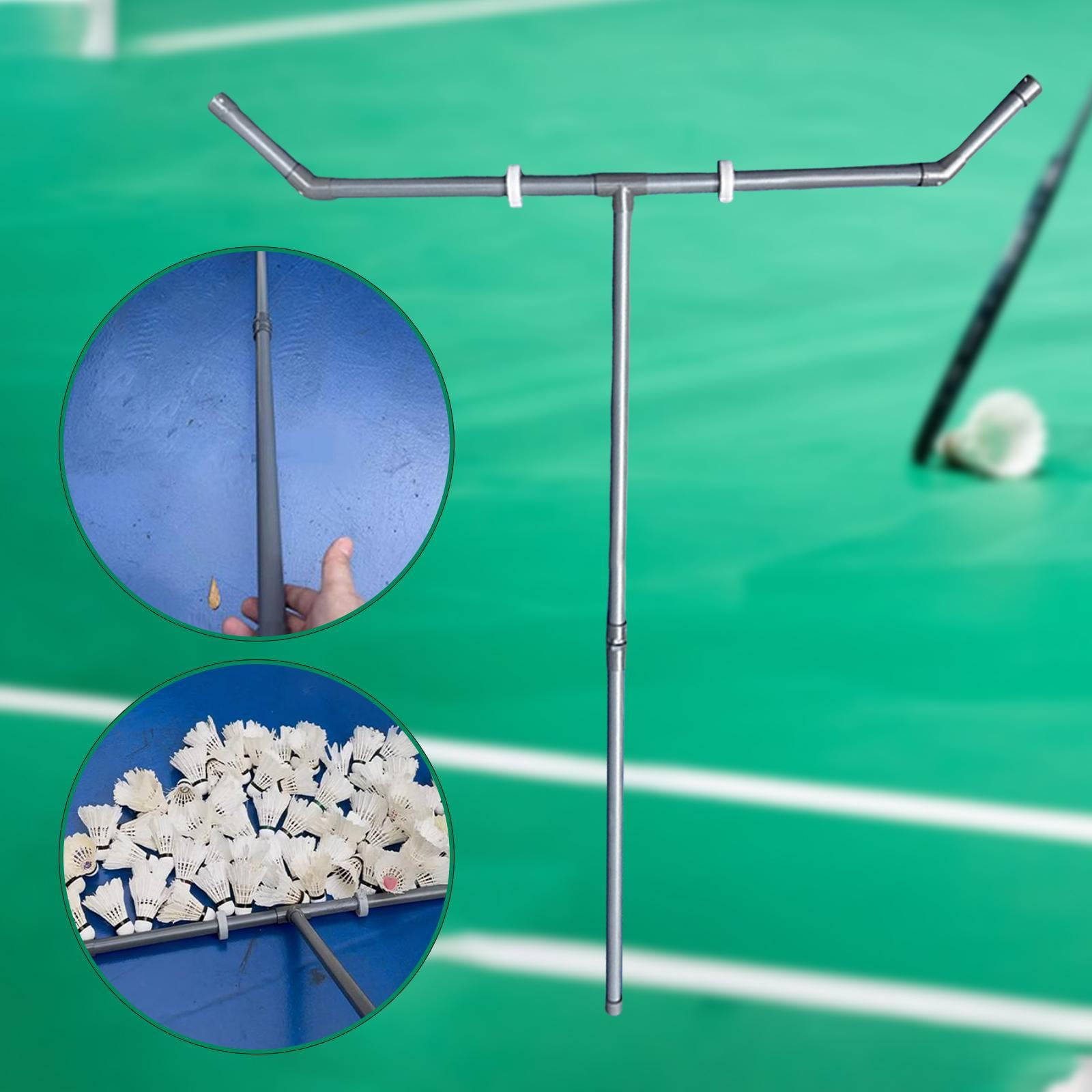 DimyFew Badminton Ball Collector with Wheels Tennis Sweeper for Court Venues Outdoor Grey