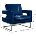 thumbnail image 3 of Meridian Furniture Noah Navy Velvet Accent Chair, 3 of 7