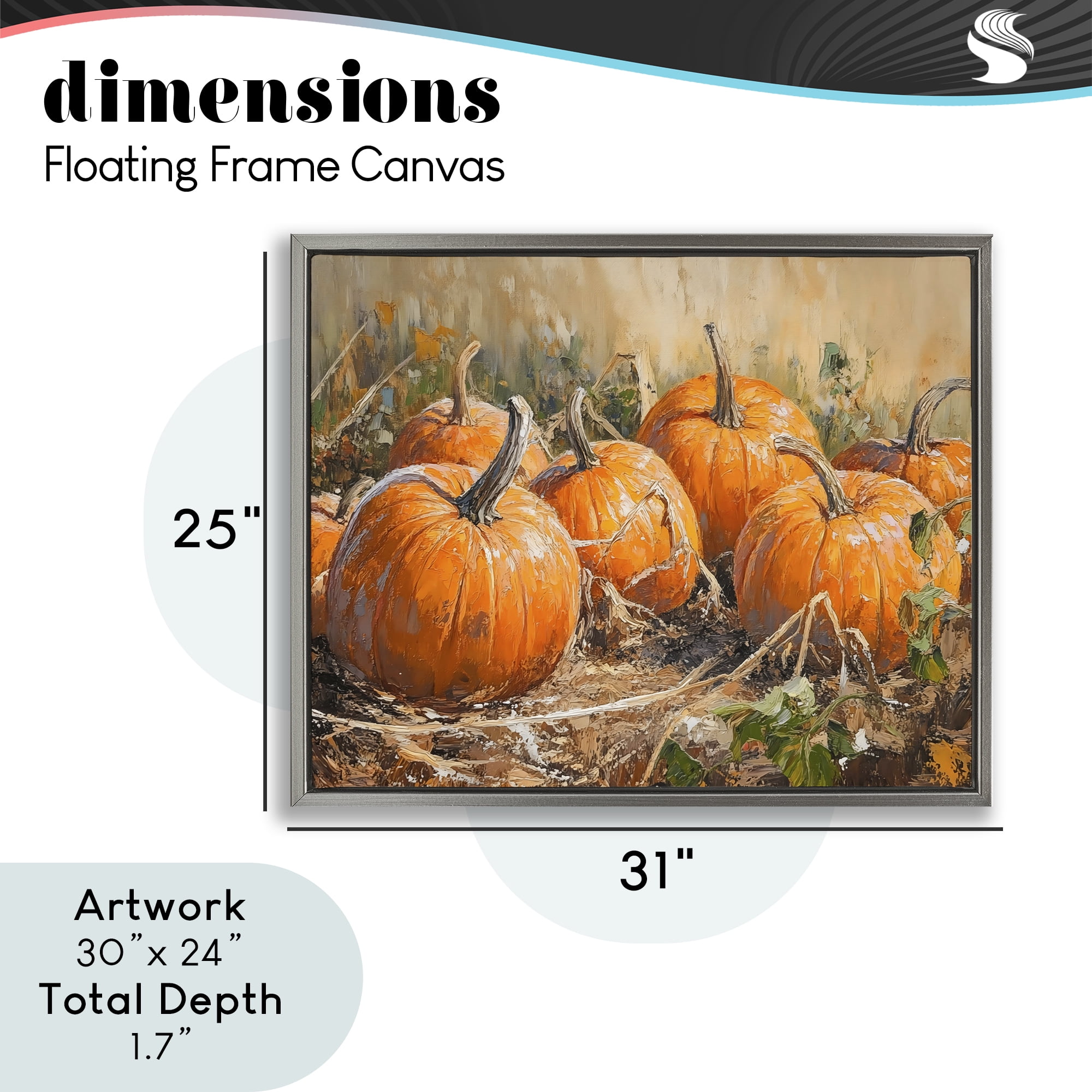 Stupell Industries Pumpkin Patch Autumn Harvest Scene Gray Framed Floater Canvas Wall Art, design by Nini Art