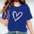 thumbnail image 5 of Up to 65 off!Lolmot Valentine Shirts for Women Cute Love Heart Shirts Graphic Tees Girls Casual Short Sleeve Tops Holiday Gift Tee, 5 of 6