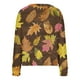thumbnail image 3 of Cárdigan informal con estampado de hojas para mujer, chaqueta con botones, blusa de poliéster, para otoño e invierno, 3 of 4
