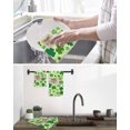 thumbnail image 5 of Happy St. Patrick's Day Kitchen Dish Towels for Drying Dishes Set of 4, Spring Lucky Shamrock Cloud Green Waffle Weave Microfiber Hand Tea Bathroom Towels Quick Dry & Absorbent Towel 12x12, 5 of 7