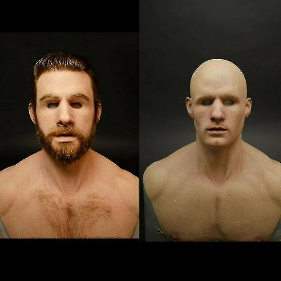 Latex Realistic Mans Face Cover Mask Male Disguise Halloween Party Props_y