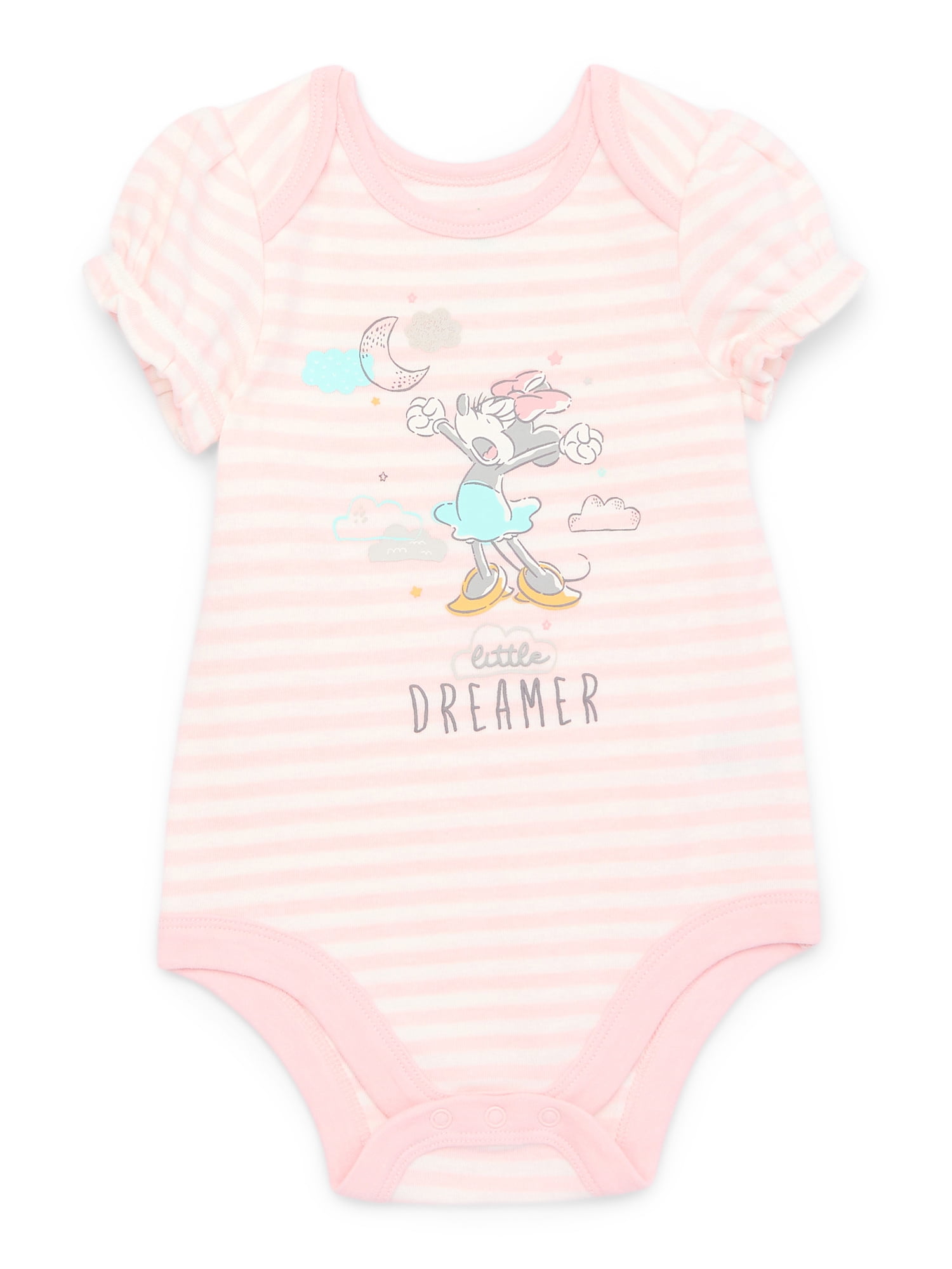 Disney Baby Wishes + Dreams Character Short Sleeve Bodysuits, 3-Pack, Sizes Newborn-12 Months