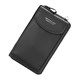 thumbnail image 3 of Cartera de cuero Bolso de hombro de cuero de PU Monedero Bolso bandolera Cartera Bolsa de almacenamiento para tarjetas de dinero, Negro Vogacara AP001028-03, 3 of 7