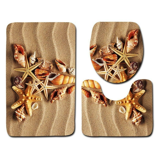 3Pcs/set Bathroom Mat Set Anti-Slip Kitchen Bath Mat carpet set carpet Carpet Bathroom Toliet Rug Washable Beach Style