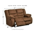 thumbnail image 5 of BenJara Tee 63 Inch Manual Recliner Loveseat, Cushioned, Chocolate Brown Chenille, 5 of 5