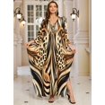 thumbnail image 2 of Women's Plus Size Kaftan Maxi Beach Dress Swimwear Cover up V Neck Caftan Loungewear Print Beachwear Vacation Outfit, 2 of 9