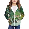 thumbnail image 2 of YUNAFFT Girls & Boys Christmas Print Hooded Sweatshirt with Zipper Pockets Casual Sporty Jacket 4-12Y, 2 of 6