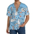 thumbnail image 3 of Disketp Men's Hawaiian Floral with Rabbits Print Shirts Button Down Holiday Beach Shirts-Small, 3 of 7