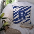 thumbnail image 3 of Letter R Initial Tiger Stripe Blue and White Fabric Decorative Pillow, 3 of 4