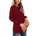 thumbnail image 5 of Annhoo Womens Long Sleeve Tops Fall Elegant Lace Trim Round Neck Blouses Trendy Comfy Going out Vacation Shirts, 5 of 9