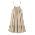thumbnail image 4 of Horkkom Mini Dresses for Women Solid Color Camisole Summer Dresses Beach Travel Vacation Sundresses, S-2XL, 4 of 9