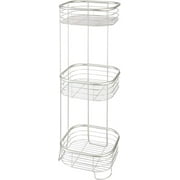 iDesign 3-Tier Free-Standing Steel Shower Caddy, Silver, Forma Collection