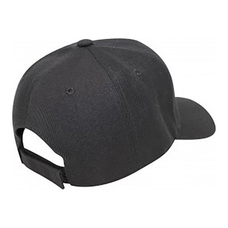 Pack of 15 Bulk Wholesale Plain Baseball Cap Hat Adjustable (Black)
