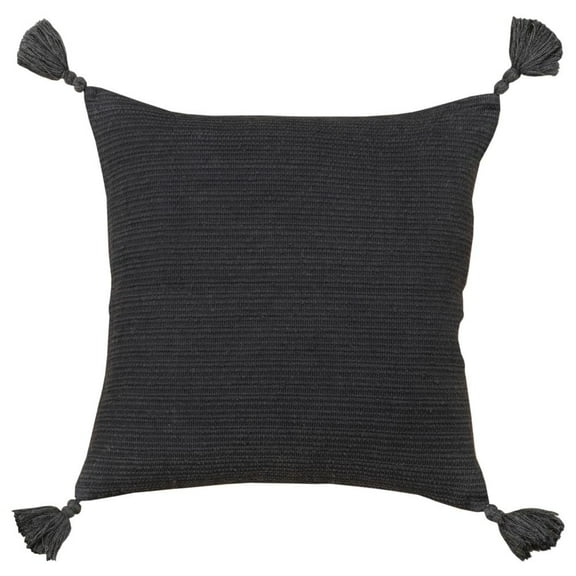 Rizzy Pillow Knife Edged Woven Pillow Black 17"x17"x9"