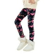 thumbnail image 3 of Esaierr 3Pcs Kids Girls Winter Leggings Print Fleece Thick Lined Warm Leggings 3-12Y Toddler Baby Fleece Lined Leggings, 3 of 5