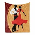 thumbnail image 1 of Spanish Soft Flannel Fleece Blanket, Spanish Dancers in Folk Dress Silhouettes Passion Performance Lovers Vintage Design, Cozy Plush for Indoor and Outdoor Use, 50" x 60", Multicolor, by Ambesonne, 1 of 6