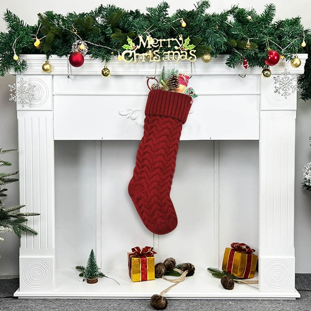 Xihbxyly Media Navideña con Diseño de Copos de Nieve, Decoración Festiva, Decoración Del Hogar, Tarjetero y Porta Regalos, Fibras Acrílicas, 35 X 21 X 46 Cm, 1 Unidad