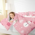 thumbnail image 4 of Feelyou Winter Pink Snowman Queen Comforter Set, Merry Christmas Bedding Sets, Western Festival Holiday Reversible Bedding Comforter Set, Breathable Home Decor, 3pcs, 4 of 8