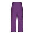 thumbnail image 6 of Women's Pull-On Pants High Waisted Elastic Yoga Cropped Summer Trousers - 2025 Lightweight Casual | Yubnlvae (Purple | L), 6 of 6