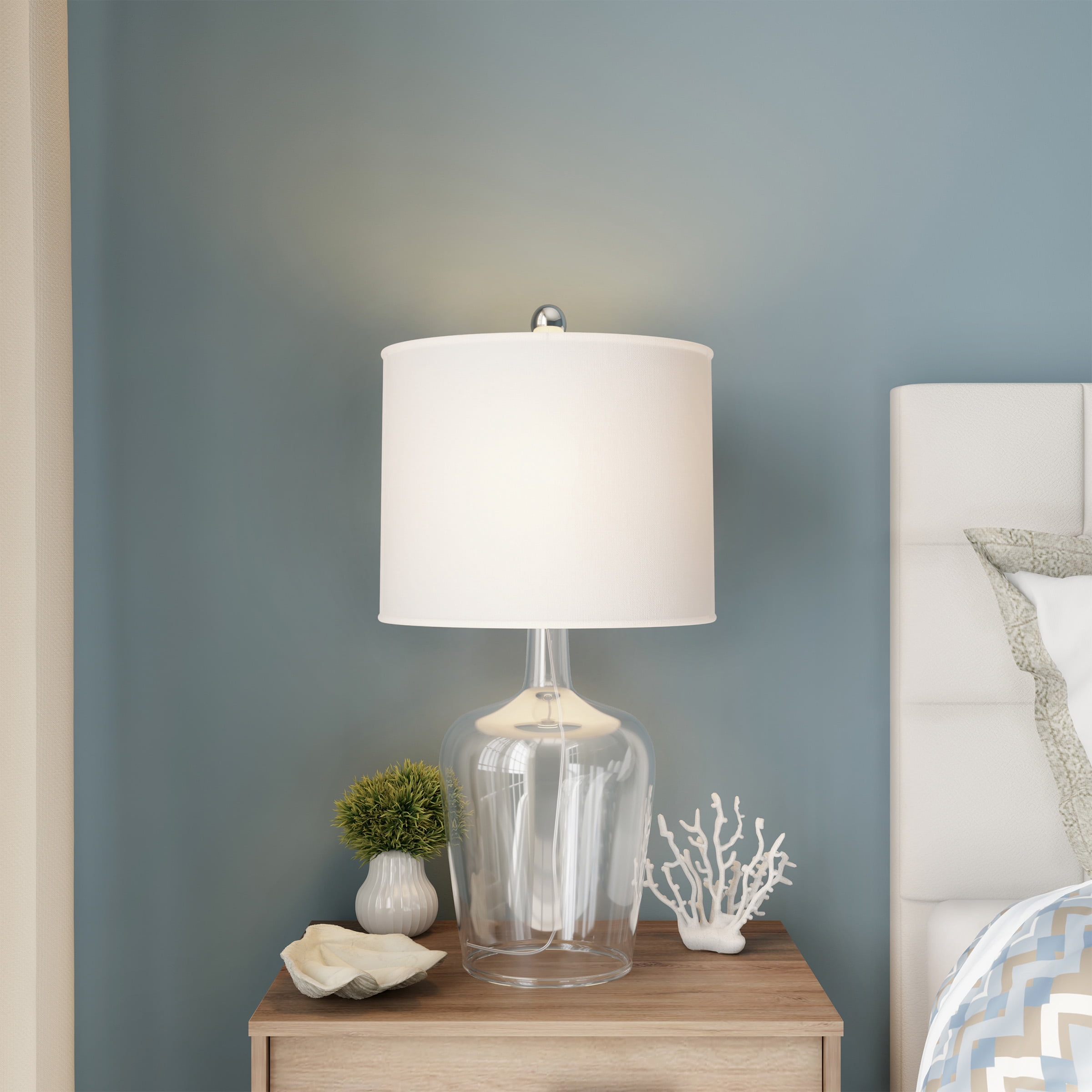 Lavish Home Glass Cloche Table Lamps Set of 2 – Matching Lamp Set