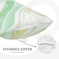 thumbnail image 3 of Rateoe Green And Gold Abstract Marble Pattern Pillow Covers with Invisible Zipper(Pillows are not Included) Standard Pillowcases-20"x30", 3 of 6