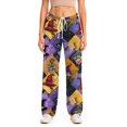 thumbnail image 5 of Zydvens Women Halloween Pajama Pants Wide Leg Lounge Wear with Pockets Soft Elastic Waist Drawstring Sleepwear Bottoms Plaid Pumpkin Fall Harvest Costume Cosplay Gift S-3XL, 5 of 7