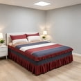 thumbnail image 4 of Bed Skirt Set Ruffled Design Polyester Fabric Dust Protection Decorative Cover for Bedroom Dorm Apartment, 4 of 9