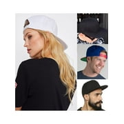 D&I. Plain Adjustable Snapback Hats Caps Flat Bill Visor - Black Yellow