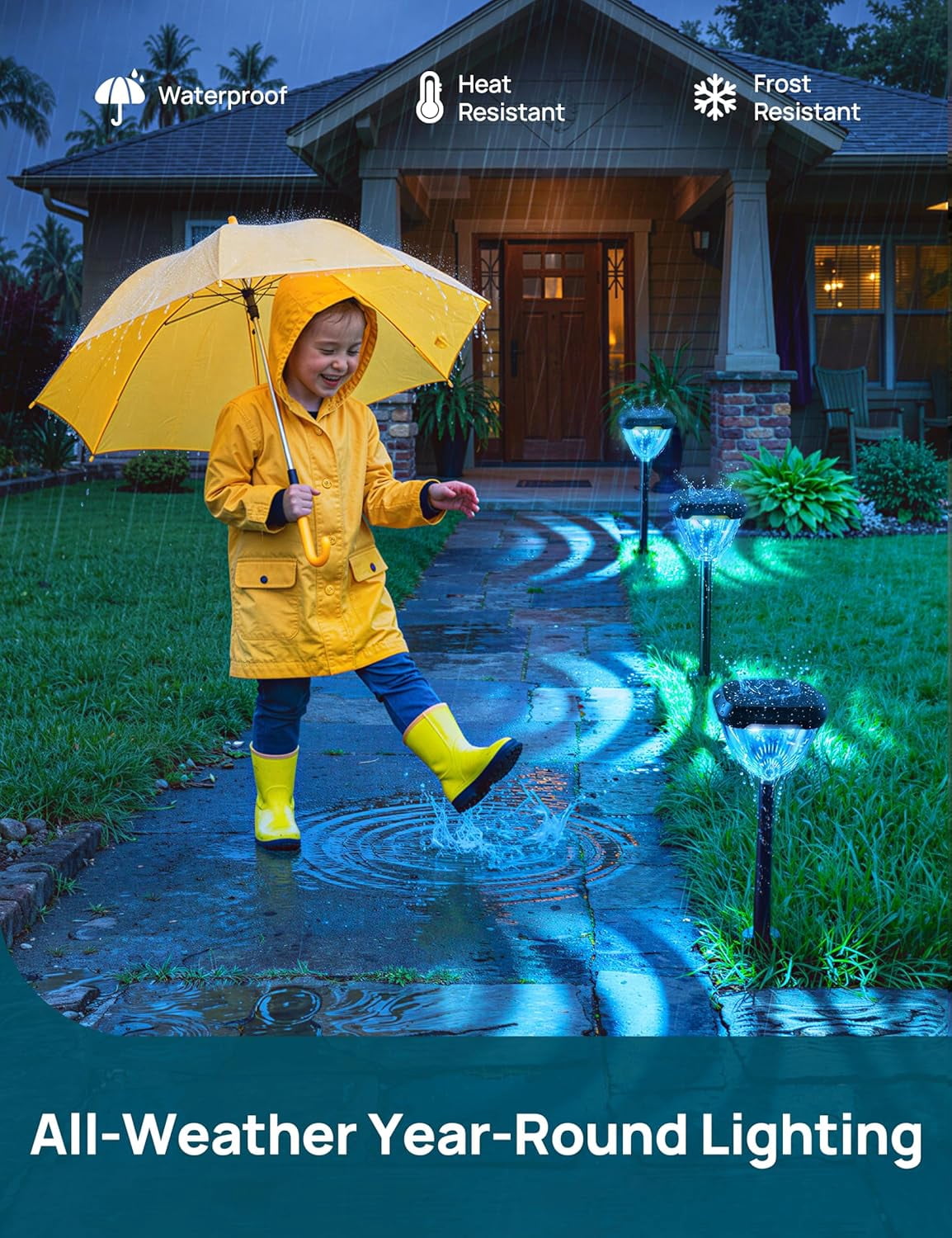 Linkind Smart Solar Pathway Lights SP6, in-App Pattern Switching Solar Lights Outdoor Waterproof, Solar & Wired Charging Color-Changing Landscape Lighting, Garden Decor for Yard, Patio (4 Pack)