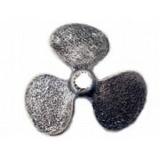 Handcrafted Model Ships K-49011-silver 4 in. Cast Iron Propeller Paperweight - Antique Silver
