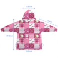 thumbnail image 7 of Pink Plaid Baseball Pattern Blanket Hoodies for Kids 6-13YR Oversize Wearable Blanket Hoodies for Boys Girls Teens, 7 of 7