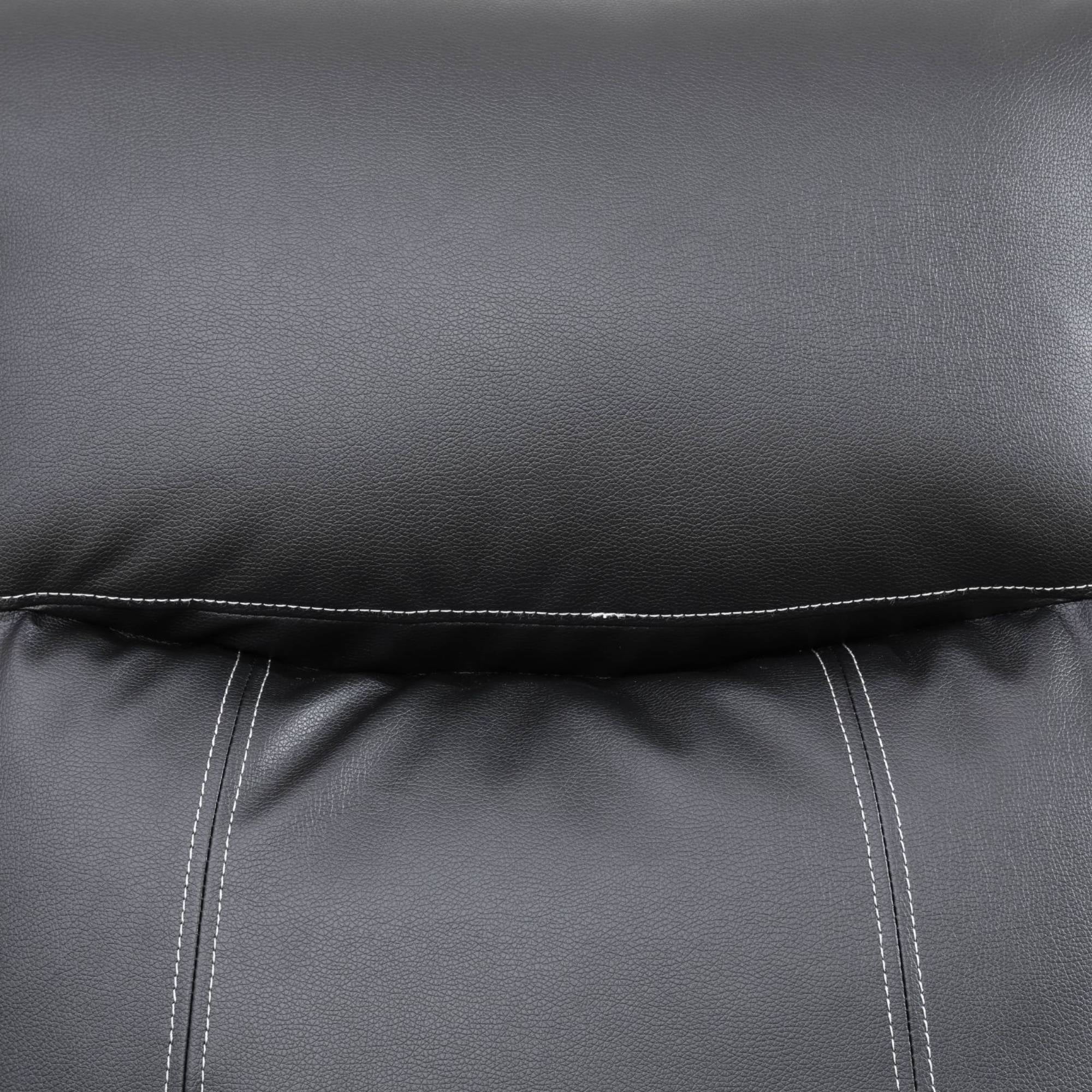 Modern Leather Reclining Loveseat Chairs,2 Seater Lazy Boy Sofa Chair Manual Nursery Recliner ,Black