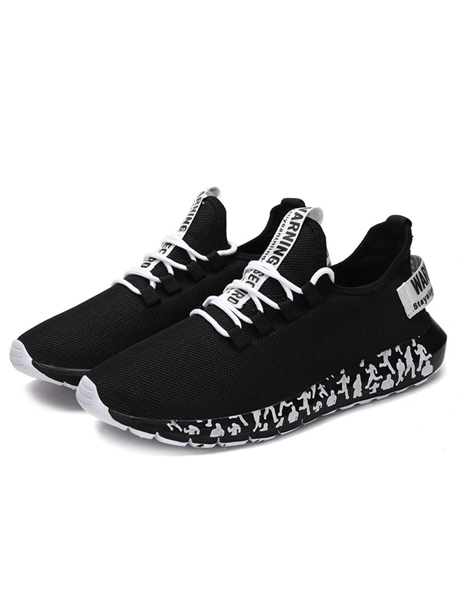 Kesitin Mens Comfortable Lightweight Flat Trainers Hiking Casual Sneakers Lace Up Running Shoe, Men's, Size: 8, White