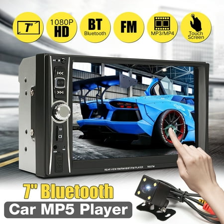 7 inch digital TFT touch screen 2 Din Stereo Car MP5 Player bluetooth Car Player Radio Aux TF/USB + Rearview Camera ＆ Mirrorlink